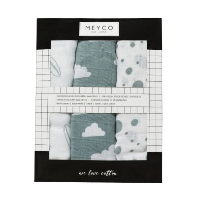 Meyco Multidoek Hydrofiel 3pack Feather Jade 120x120