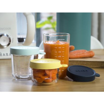 Beaba Portion Set Glas Yellow/Light Blue/Dark Blue