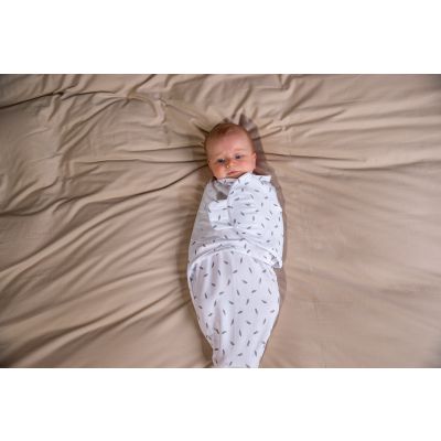 Bo Jungle Baby Wrap Feathers Grey Small