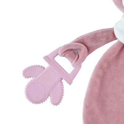 Babyjem Knuffeldoekje Beer Met Bijtspeeltje Roze