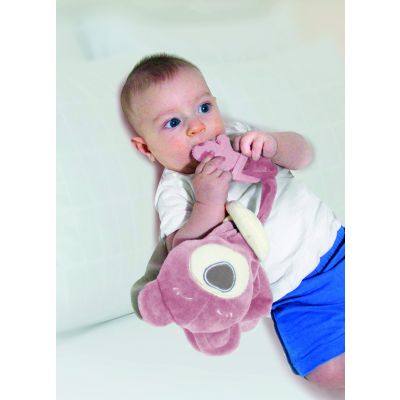 Babyjem Knuffeldoekje Beer Met Bijtspeeltje Roze