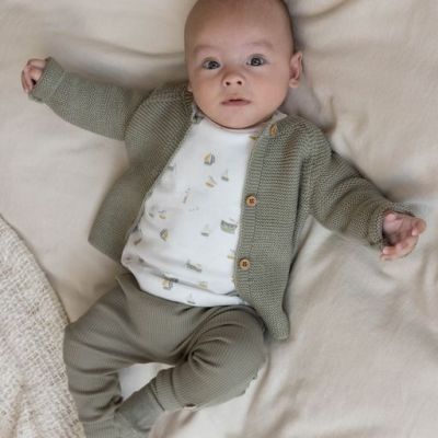 Little Dutch Vest Gebreid Olive  maat 50/56