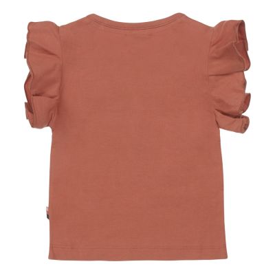 Dirkje T-Shirt Ruffle Mouw Face Dusty Rust  56
