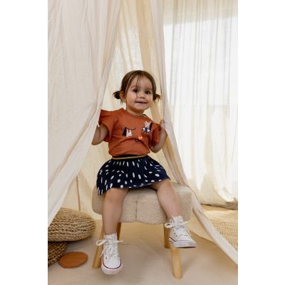 Dirkje T-Shirt Ruffle Mouw Face Dusty Rust  56