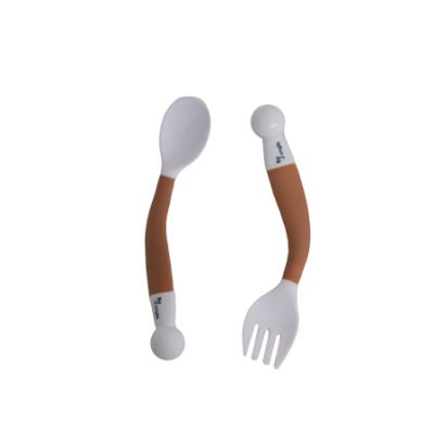 Bo-Jungle Lepel En Vork Buigbaar Terracotta