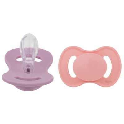 Lullaby Fopspeen Symmetrical Silicone Size 2 Pink Coral & Lavender Breeze 2-Pack