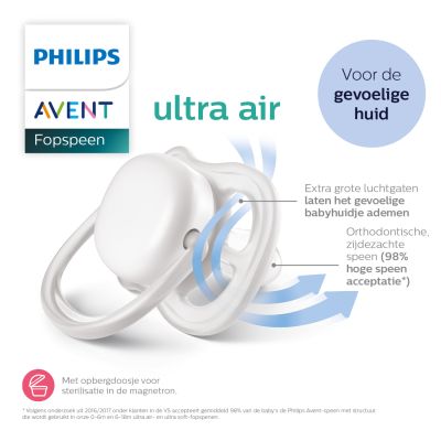 Philips Avent Fopspeen Ultra Air Neutraal 6-18mnd (2 stuks) SCF085/20