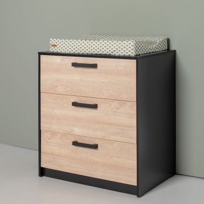 Commode 3 Laden Nova Zwart/Eiken