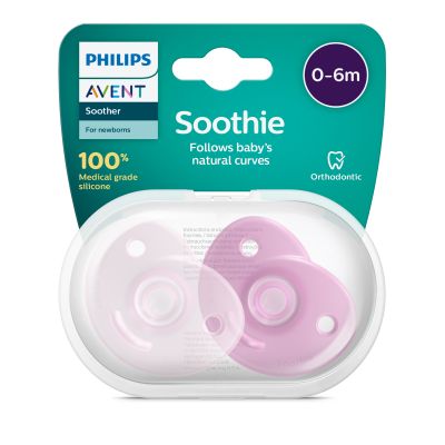 Philips Avent Fopspeen Soothie Roze 0-6mnd (2 stuks) SCF099/22