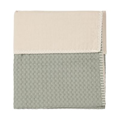 Koeka Wiegdeken Wafel/Flanel Antwerp Shadow Green/Soft Sand