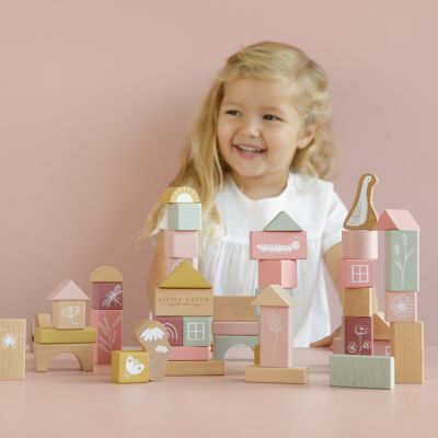 Little Dutch Houten Blokken In Ton Pink