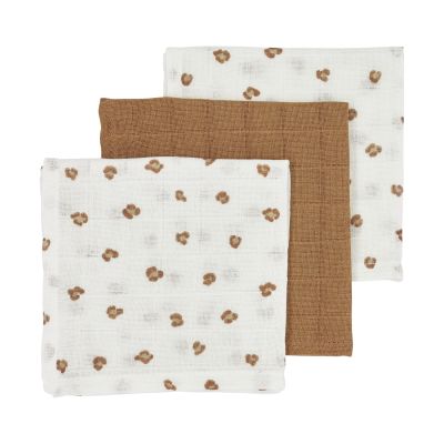 Meyco Monddoek Mini Panther Toffee 30x30cm 3-Pack