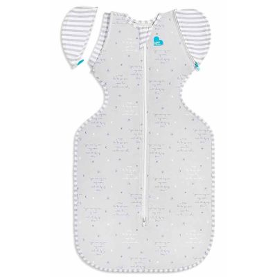 Love To Dream SwaddleUp™ Stage 2 Grey Text Large 0.2 TOG