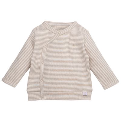 BESS T-Shirt Overslag Pinstripe Sand 
