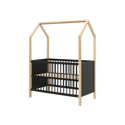 ToiToiKids Ledikant 60 x 120 Homy Mat Zwart/Naturel