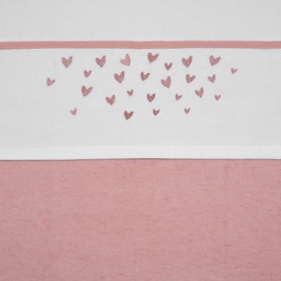 Meyco Ledikantlaken Hearts Old Pink 100 x 150 cm 
