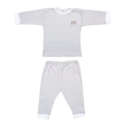 Beeren Pyjama Grijs Streep  maat 50/56