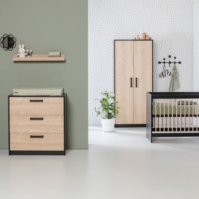 Europe Baby Nova Babykamer Zwart Eiken
