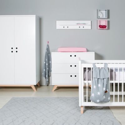 Bopita Ledikant 60-120 / Commode 3 Laden Lynn Wit/Naturel