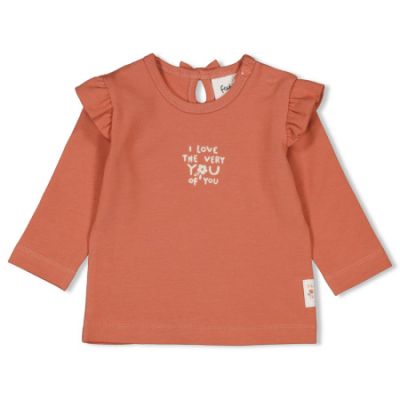 Feetje T-Shirt Ruches Sending Love Brique