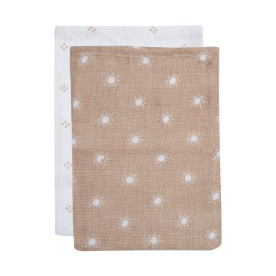 Jollein Washandje Hydrofiel Pointelle &amp; Sun Biscuit 2-pack